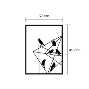 Διακοσμητικό τοίχου Birds on Wire Megapap μεταλλικό χρώμα μαύρο 37x2x49εκ. - Image 3
