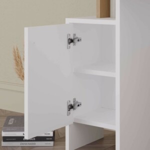 Τουαλέτα με καθρέπτη Mup Megapap χρώμα λευκό - sapphire oak 105x35x151εκ. - Image 4