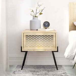 Κομοδίνο Naive Megapap χρώμα sapphire oak 48x34x51εκ. - Image 3