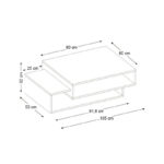 Τραπεζάκι σαλονιού Tab Megapap χρώμα λευκό - καρυδί 105x60x32εκ. - Image 5