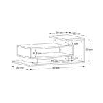 Τραπεζάκι σαλονιού Flynn Megapap χρώμα λευκό - καρυδί 90x50x35εκ. - Image 5