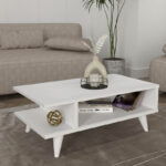 Τραπεζάκι σαλονιού Titus Megapap χρώμα λευκό 80x45x30εκ.