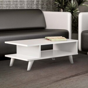 Τραπεζάκι σαλονιού Titus Megapap χρώμα λευκό 80x45x30εκ.