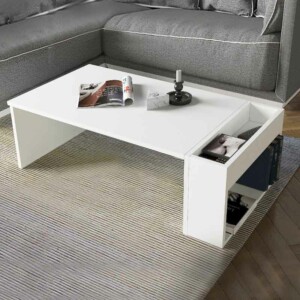 Τραπεζάκι σαλονιού View Megapap χρώμα λευκό 95x50x34εκ. - Image 2