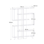 Βιβλιοθήκη Rain Megapap χρώμα λευκό - καρυδί 120x19,5x162εκ. - Image 5