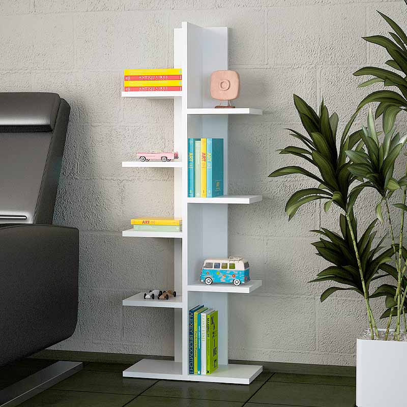 Βιβλιοθήκη Tree Megapap χρώμα λευκό 45x21