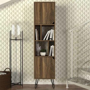 Βιβλιοθήκη Norma Megapap χρώμα καρυδί 45x35x184εκ. - Image 3