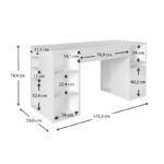 Γραφείο εργασίας Pontus Megapap χρώμα λευκό 145x60x74,4εκ. - Image 7