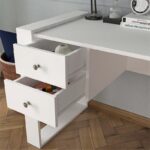 Γραφείο εργασίας Fernando Megapap χρώμα λευκό 158,4x60x72,2εκ. - Image 4