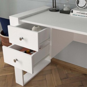 Γραφείο εργασίας Fernando Megapap χρώμα λευκό 158,4x60x72,2εκ. - Image 4