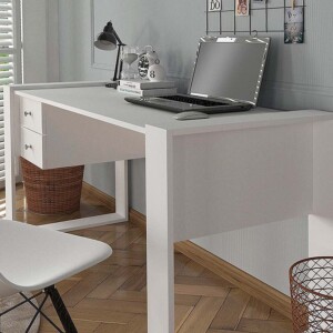 Γραφείο εργασίας Fernando Megapap χρώμα λευκό 158,4x60x72,2εκ. - Image 5