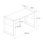 Γραφείο εργασίας Fernando Megapap χρώμα λευκό 158,4x60x72,2εκ. - Image 7