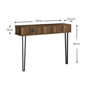 Κονσόλα επιτοίχια Ursula Megapap χρώμα καρυδί 120x35,5x90εκ. - Image 6