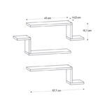Ραφιέρα τοίχου Lowa Megapap 3 τεμαχίων χρώμα λευκό 57,7x14,5x18εκ. - Image 7