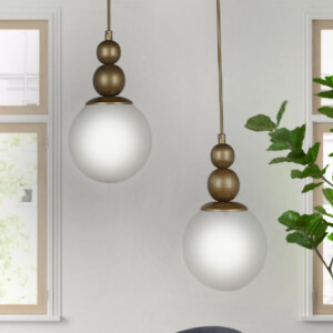 Φωτιστικό οροφής Latona Megapap E27 μεταλλικό δίφωτο χρώμα χρυσό 25x25x80εκ. - Image 2