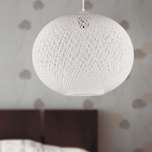 Φωτιστικό οροφής Visca Megapap E27 από σχοινί μονόφωτο χρώμα λευκό 35x35x75εκ. - Image 2