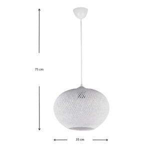 Φωτιστικό οροφής Visca Megapap E27 από σχοινί μονόφωτο χρώμα λευκό 35x35x75εκ. - Image 3