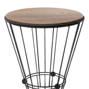 Τραπεζάκι βοηθητικό Girene Megapap μεταλλικό - Mdf χρώμα μαύρο - καρυδί 32x32x58εκ. - Image 3