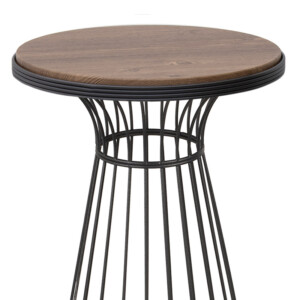 Τραπεζάκι βοηθητικό Tekosi Megapap μεταλλικό - Mdf χρώμα μαύρο - καρυδί 35x35x58εκ. - Image 3