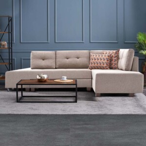 Γωνιακός καναπές - κρεβάτι Manama Megapap δεξιά γωνία υφασμάτινος χρώμα κρεμ 280x206x85εκ. - Image 4