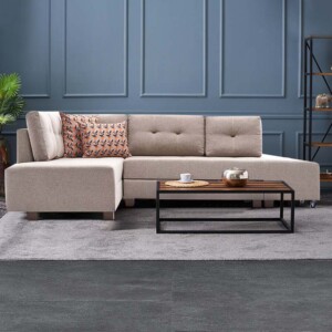 Γωνιακός καναπές - κρεβάτι Manama Megapap αριστερή γωνία υφασμάτινος χρώμα κρεμ 280x206x85εκ. - Image 4