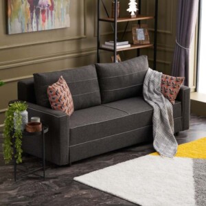 Καναπές - κρεβάτι Ece Megapap τριθέσιος υφασμάτινος χρώμα ανθρακί 215x90x88εκ. - Image 2