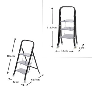 Σκαλοσκαμπό Class Perilla μεταλλικό 3 σκαλιών 69εκ. - Image 2