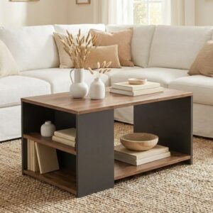 Τραπεζάκι σαλονιού Sylvia Megapap χρώμα pine oak - ανθρακί 90