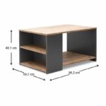 Τραπεζάκι σαλονιού Sylvia Megapap χρώμα pine oak - ανθρακί 90,2x59,2x48,1εκ. - Image 6