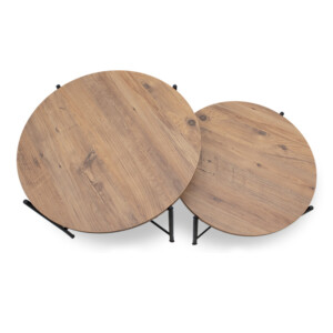 Σετ τραπεζάκια σαλονιού Zayden Megapap 2 τμχ χρώμα pine oak 65x65x52εκ. - Image 3