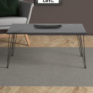Τραπεζάκι σαλονιού Fiona Megapap χρώμα μαύρο εφέ μαρμάρου 90x55x43εκ. - Image 3