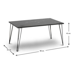 Τραπεζάκι σαλονιού Fiona Megapap χρώμα μαύρο εφέ μαρμάρου 90x55x43εκ. - Image 4