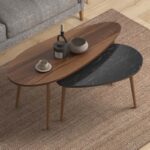 Τραπεζάκια βοηθητικά Elips Megapap χρώμα καρυδί - μαύρο εφέ μαρμάρου 116x46x46εκ. - Image 2