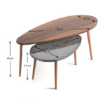 Τραπεζάκια βοηθητικά Elips Megapap χρώμα καρυδί - μαύρο εφέ μαρμάρου 116x46x46εκ. - Image 4