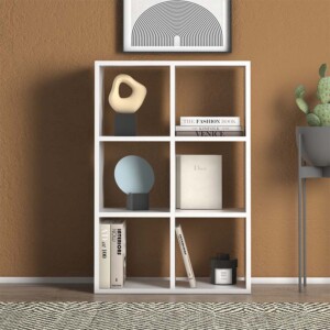 Βιβλιοθήκη Cube Megapap χρώμα λευκό 73,5x34x109εκ. - Image 3