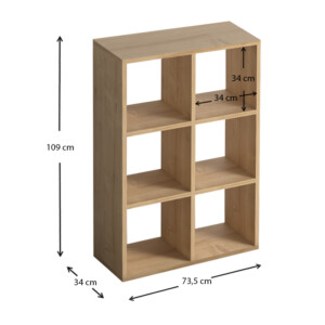 Βιβλιοθήκη Cube Megapap χρώμα oak 73,5x34x109εκ. - Image 4
