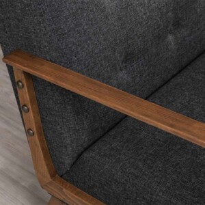 Πολυθρόνα Kemer Megapap υφασμάτινη χρώμα ανθρακί 67x76x78εκ. - Image 3