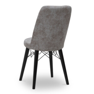 Καρέκλα τραπεζαρίας Alegra Megapap υφασμάτινη χρώμα γκρι - μαύρο πόδι 46x44x91εκ. - Image 3