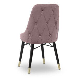 Καρέκλα τραπεζαρίας Venus Megapap από βελούδο χρώμα σάπιο μήλο - μαύρο/χρυσό πόδι 53x48x95εκ. - Image 3