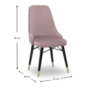 Καρέκλα τραπεζαρίας Venus Megapap από βελούδο χρώμα σάπιο μήλο - μαύρο/χρυσό πόδι 53x48x95εκ. - Image 6