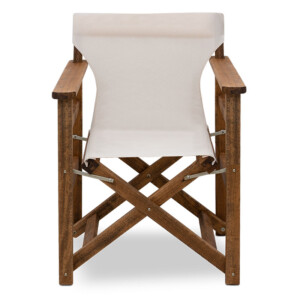 Πολυθρόνα σκηνοθέτη Queen Megapap ξύλινη μασίφ οξιά χρώμα καρυδί εμποτισμού με διάτρητο εκρού πανί 61x57x86εκ. - Image 3