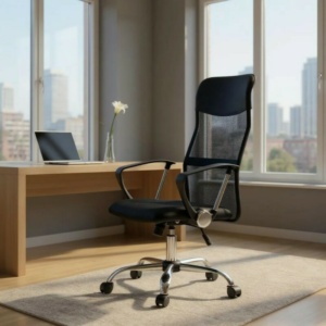 Καρέκλα γραφείου Marco Megapap με ύφασμα Mesh χρώμα μαύρο 62x59x110/120εκ. - Image 3