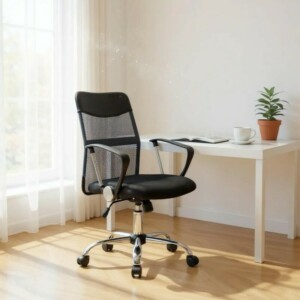 Καρέκλα γραφείου Franco Megapap με ύφασμα Mesh χρώμα γκρι - μαύρο 59x57x95/105εκ. - Image 3