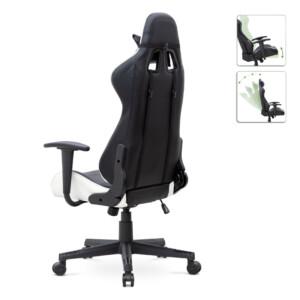 Καρέκλα γραφείου Gaming Alonso Megapap από τεχνόδερμα χρώμα λευκό - μαύρο 67x70x125/135 εκ. - Image 2