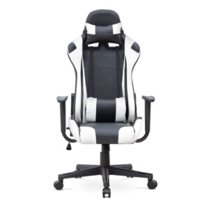 Καρέκλα γραφείου Gaming Alonso Megapap από τεχνόδερμα χρώμα λευκό - μαύρο 67x70x125/135 εκ. - Image 4