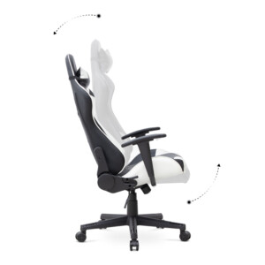 Καρέκλα γραφείου Gaming Alonso Megapap από τεχνόδερμα χρώμα λευκό - μαύρο 67x70x125/135 εκ. - Image 6