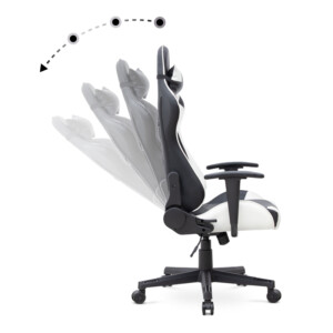 Καρέκλα γραφείου Gaming Alonso Megapap από τεχνόδερμα χρώμα λευκό - μαύρο 67x70x125/135 εκ. - Image 7