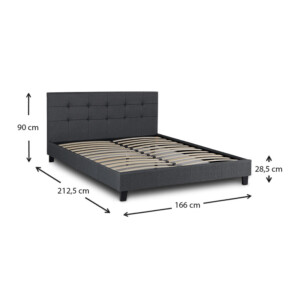 Κρεβάτι Sissy Megapap υφασμάτινο χρώμα ανθρακί 160x200εκ. - Image 8