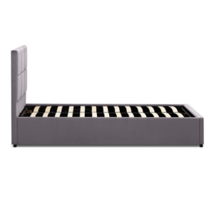 Κρεβάτι Kingston Megapap βελούδινο με αποθηκευτικό χώρο χρώμα γκρι 120x200εκ. - Image 6