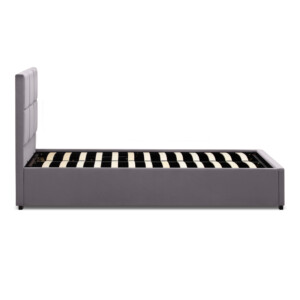 Κρεβάτι Kingston Megapap βελούδινο με αποθηκευτικό χώρο χρώμα γκρι 100x200εκ. - Image 6